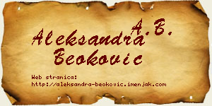 Aleksandra Beoković vizit kartica